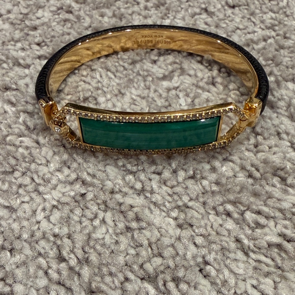 Henri Bendel Elegant Gold and Green Bracelet